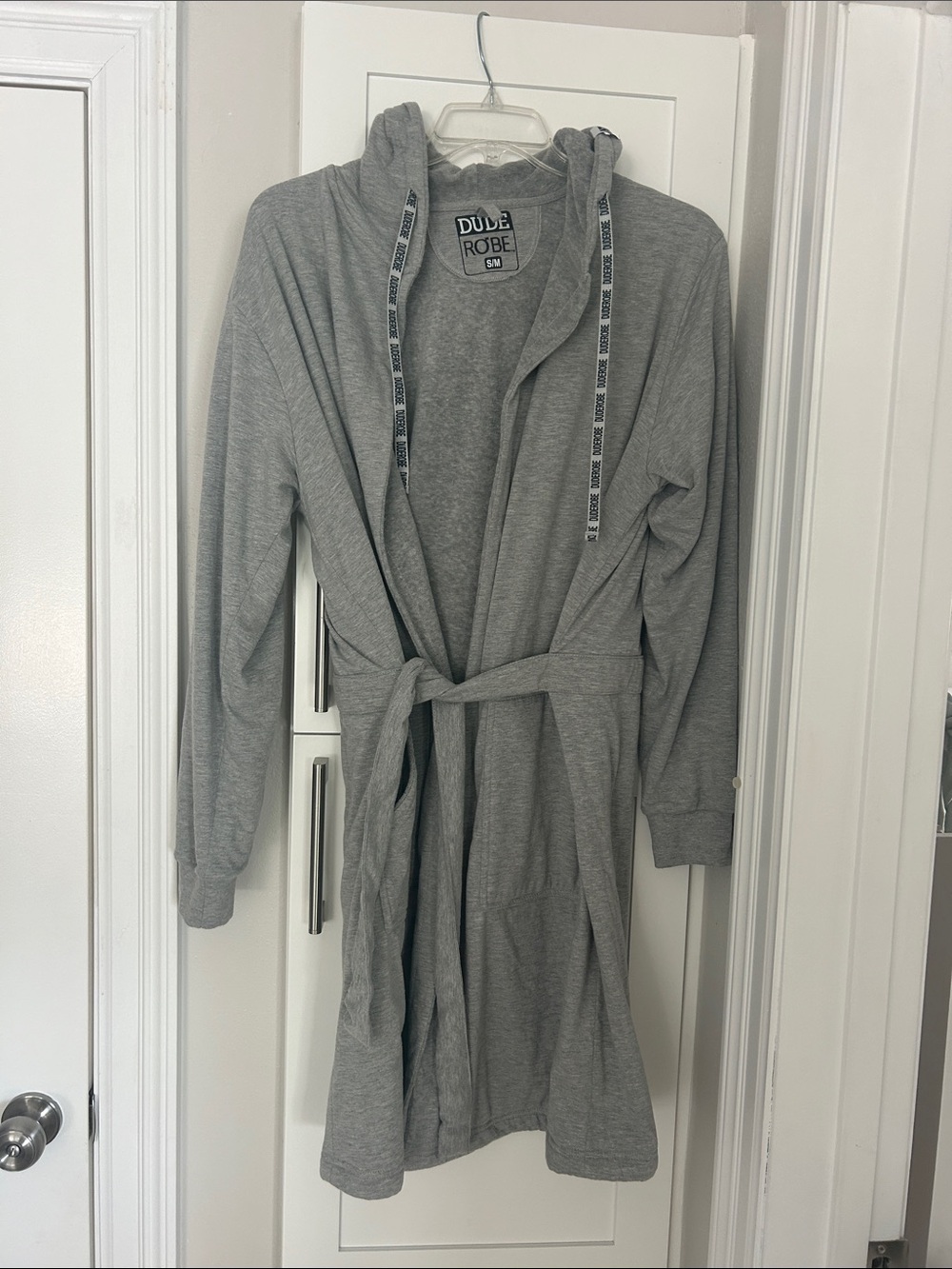 Men's Grey Hooded Robe